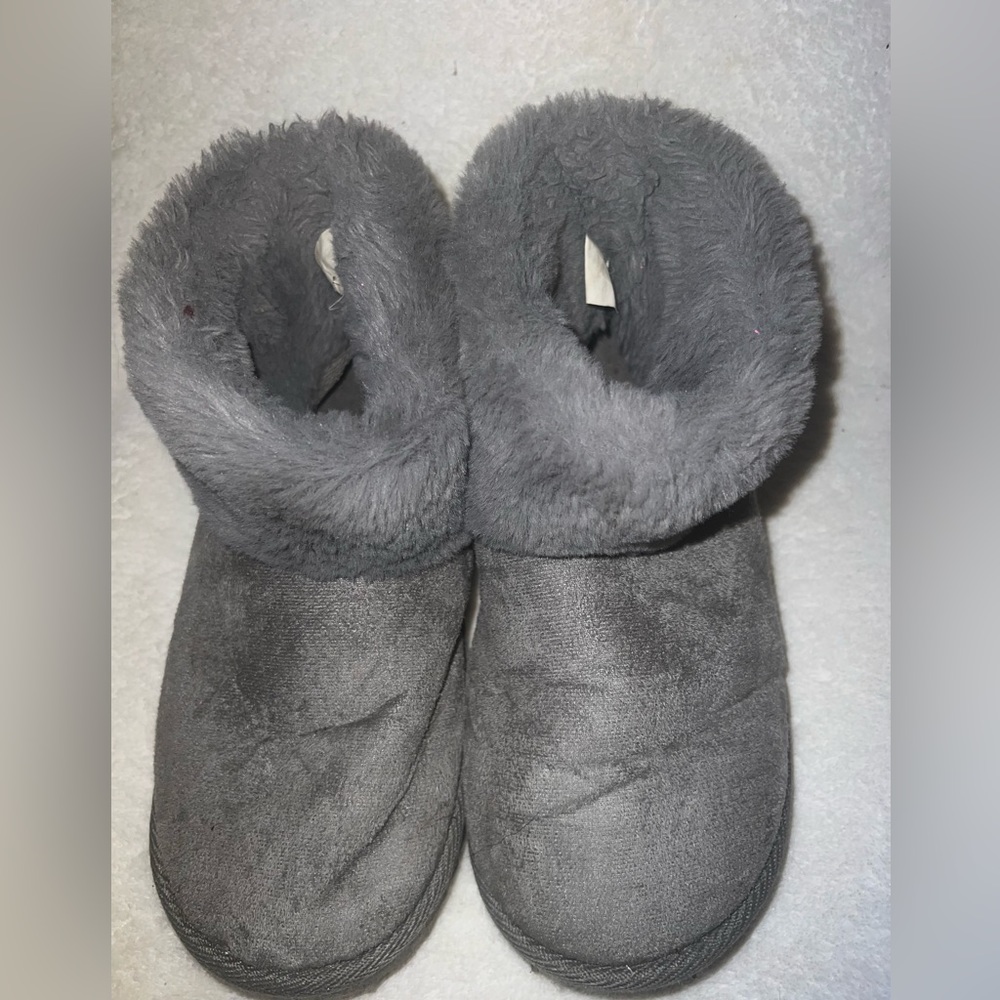 Grey Fur Ankle Booties